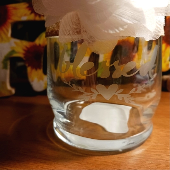 Hurricane Candle Holder with Etched Design - Picture 3 of 7